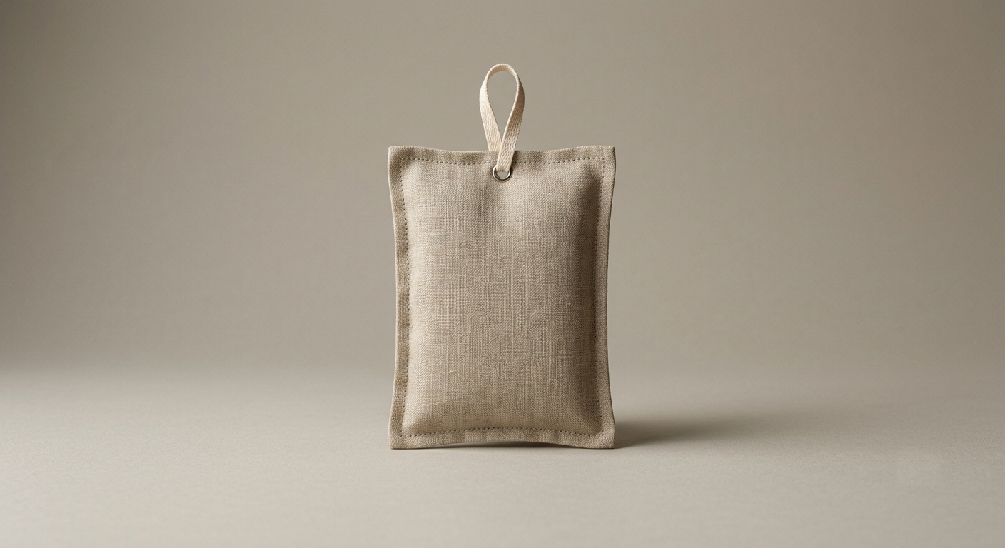 Désodorisant de litière Koozy en sachet de lin naturel avec attache