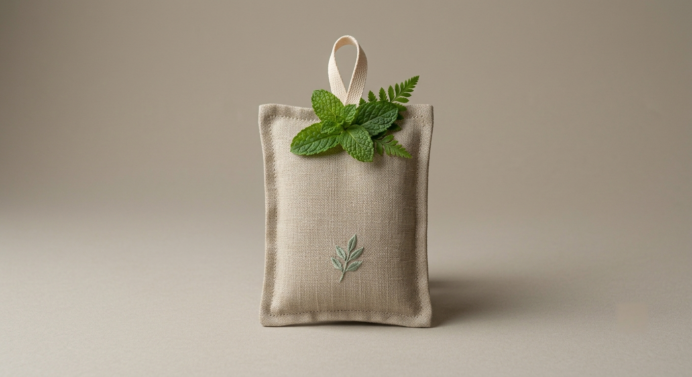 Sachet désodorisant Koozy avec feuilles de menthe fraîche — neutralisation naturelle des odeurs